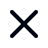 Black close icon shaped like an X.